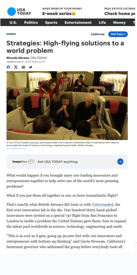USA Today: High-flying solutions to a world problem