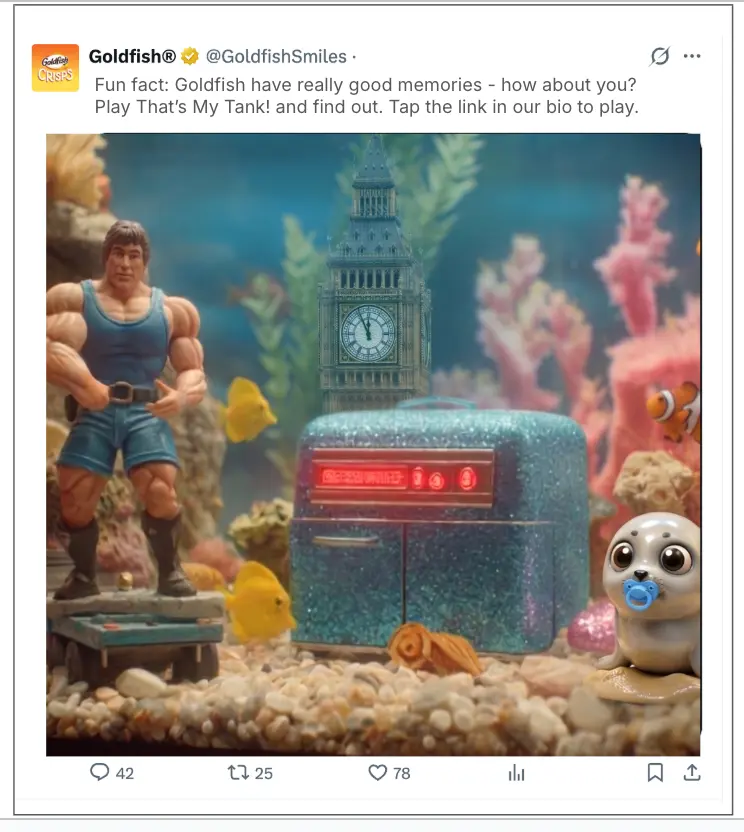 @GoldfishSmiles social post promoting That&rsquo;s My Tank!