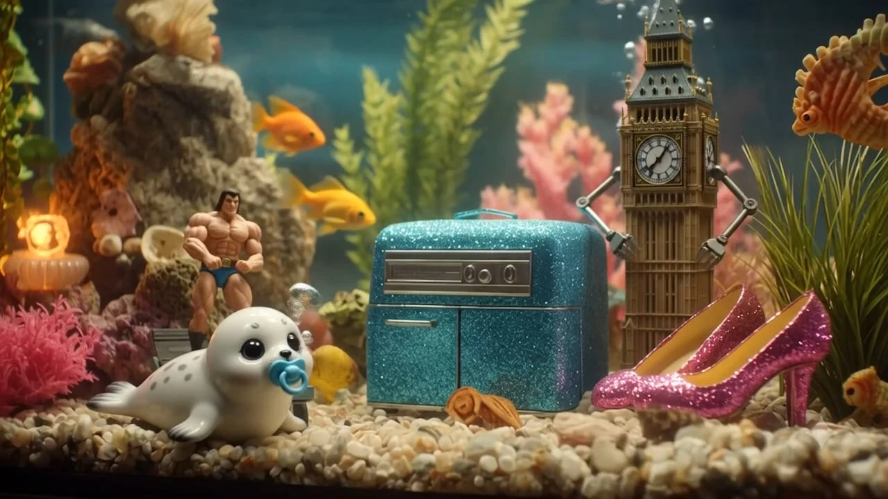 Goldfish tank: Big Ben, little seal