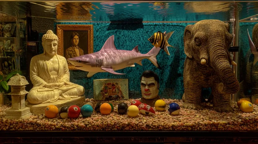 Goldfish tank: Elvis pool balls