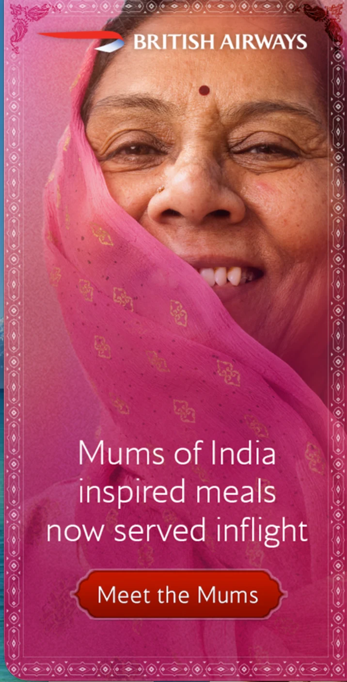 British Airways announcement: Mums of India inspired meals now served inflight